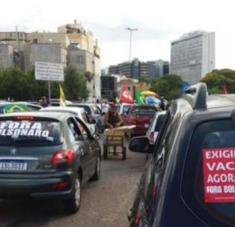 Las protestas contra Bolsonaro se han realizado con distanciamiento social para evitar la propagación del coronavirus. Foto: @CUT_Brasil