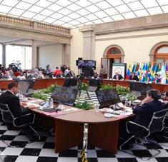 La firma del acuerdo aeroespacial se dio en el marco de la vigésimo primera Cumbre de la Celac que se celebra en México. Foto: @SRE_mx