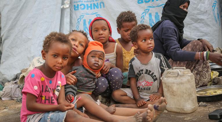 Según estimaciones de la organización, actualmente en el país hay 2,3 millones de menores que padecen desnutrición aguda y 400.000 están en "riesgo inminente de muerte". Foto: Acnur.