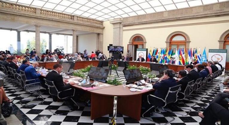 La firma del acuerdo aeroespacial se dio en el marco de la vigésimo primera Cumbre de la Celac que se celebra en México. Foto: @SRE_mx