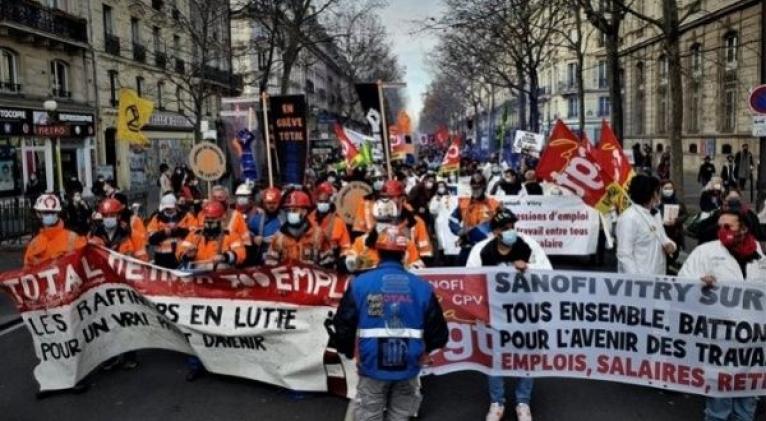 La CGT indicó que unos 20.000 trabajadores se manifestaron en París, Marsella, Toulouse, Nantes, Lyon, Saint Etienne y Rennes. Foto: La Izquierda Diario