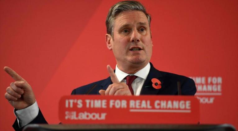 El líder del Partido Laborista del Reino Unido, Keir Starmer, habla en un evento en Londres, la capital. 5 de noviembre de 2019. Foto: AFP