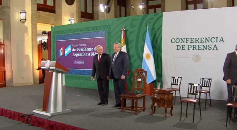 Conferencia de prensa del presidente de México, Andrés Manuel López Obrador, con el presidente de Argentina, Alberto Fernández, México, 23 de febrero de 2021