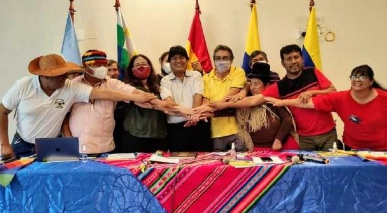 El fin de semana, organizaciones sociales de varios países suramericanos, allanaron el camino para la creación de la nueva entidad de integración. Foto: Twitter: Evo Morales