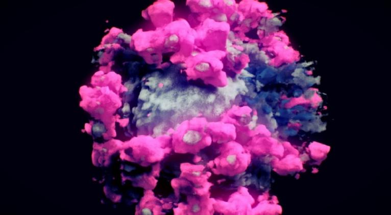 Con la ayuda de un visor de 360 grados los usuarios pueden visualizar al virus responsable de la pandemia desde diferentes ángulos. Foto: Nanographics / Reuters