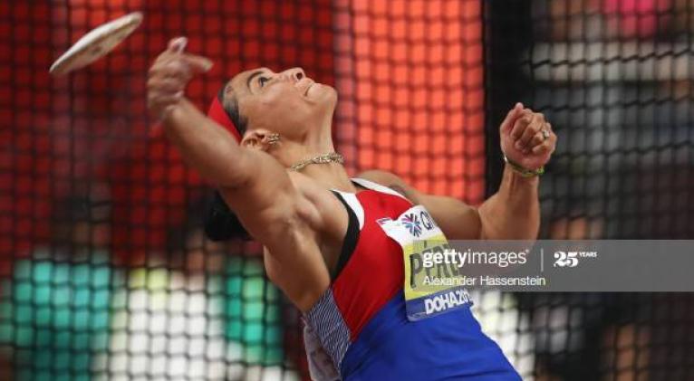 Yaimé es en estos momentos la discóbola más sólida de cara a Tokio. Foto: Gettyimages.