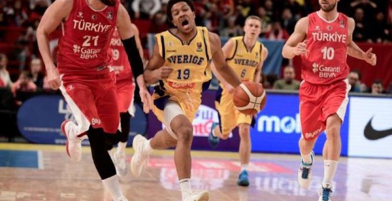 Foto de archivo de un partido de clasificación para el Eurobasket entre Suecia y Turquía. 24 de febrero de 2020.