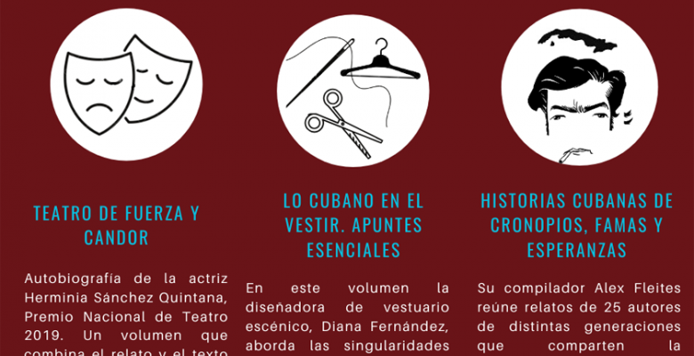 La sugerencia de estos días, lanzada a través de su página web oficial, es de los títulos Herminia Sánchez. Teatro de fuerza y candor; Historias cubanas de cronopios, famas y esperanzas; y Lo cubano en el vestir: apuntes esenciales.
