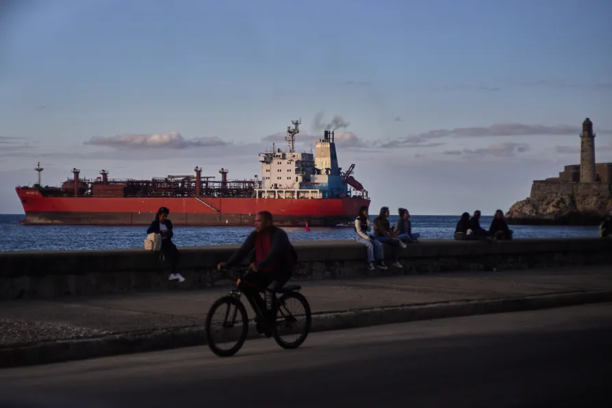 Ship entering Havana Bay.