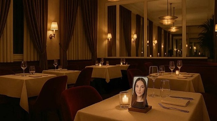 Vista general del café para citas con IA