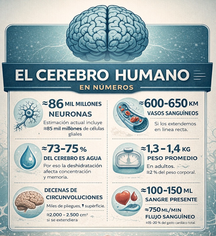 Infografía estadísticas sobre el cerebro humano