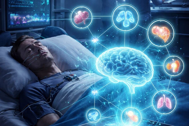 Ilustración de IA estudiando el cerebro