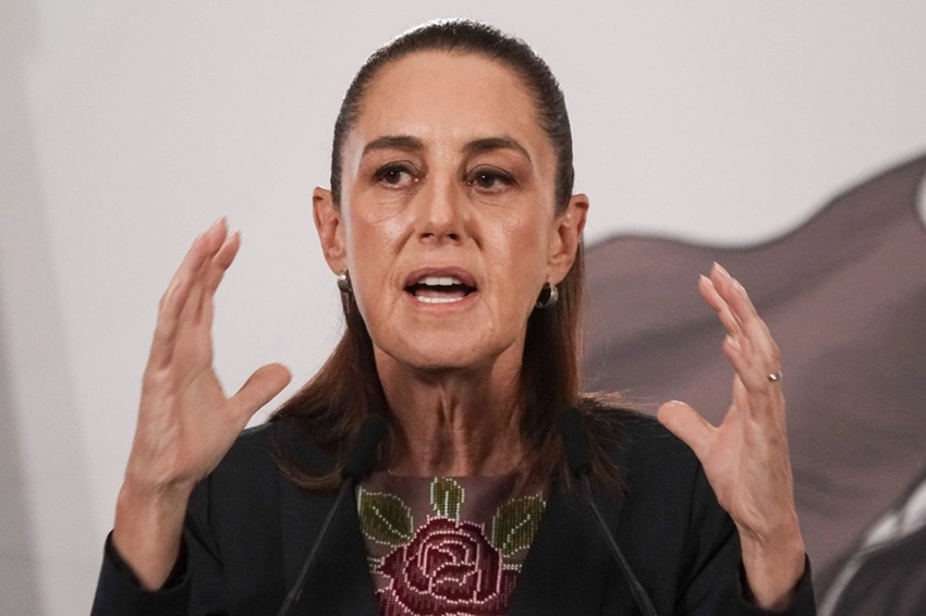 La presidenta Claudia Sheinbaum en su conferencia de lunes desde Palacio Nacional