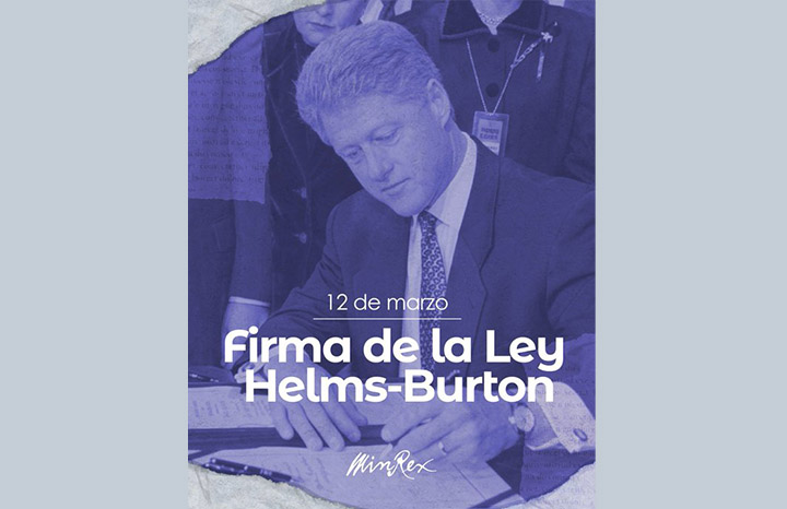 Firma de la Ley Helms-Burton.