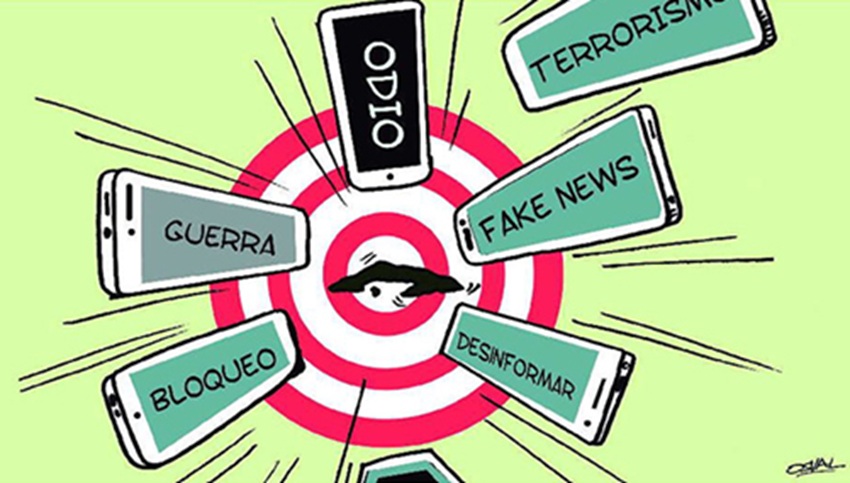 ilustración de guerra mediática contra Cuba ilustración de guerra mediática contra Cuba