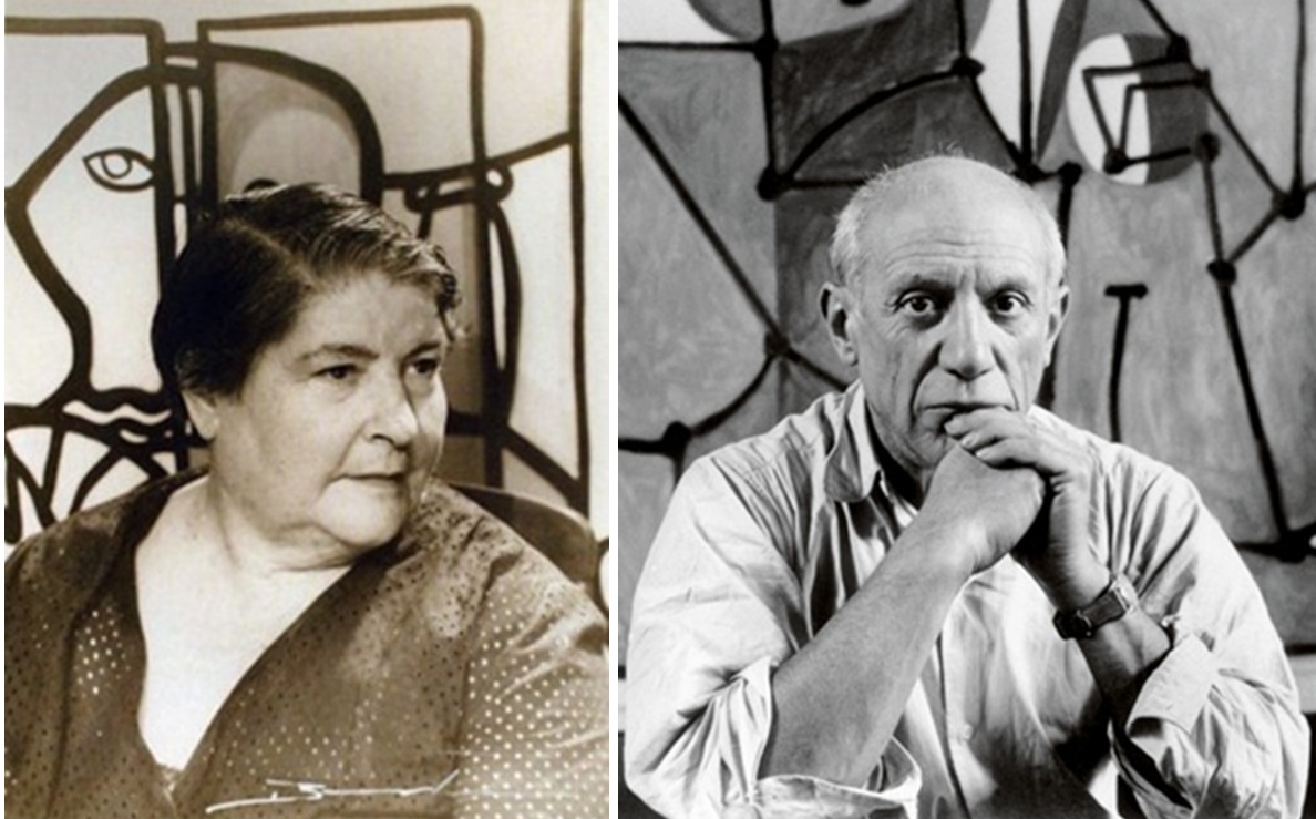 Díptico con fotos de Amelia Peláez y Pablo Picasso Díptico con fotos de Amelia Peláez y Pablo Picasso