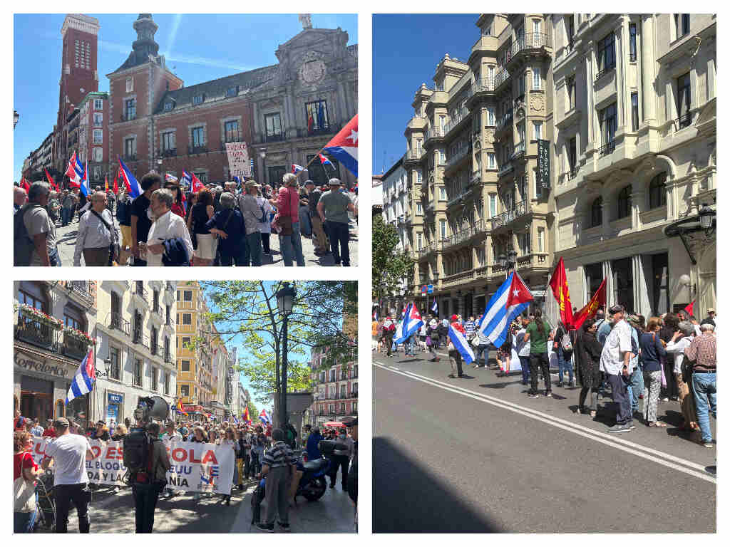 Manifestación de apoyo a Cuba en Madrid