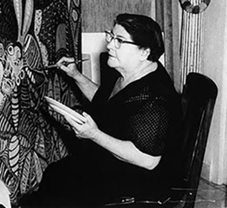 Amelia Peláez pintando Amelia Peláez pintando