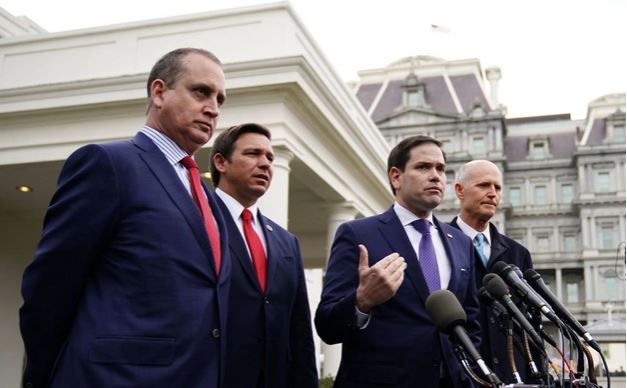 Mario Díaz Balart, Ron de Santis, Marco Rubio, y Rick Scott, miembros de la mafia trumpista de la Florida