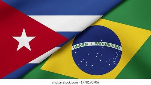 Banderas de Cuba y Brasil