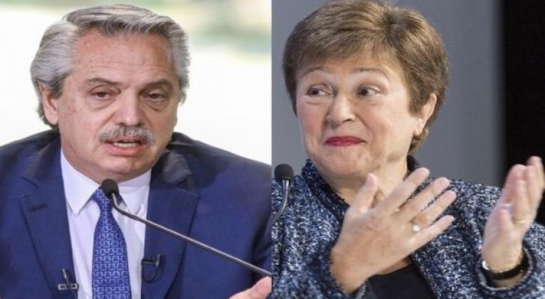 El presidente Alberto Fernández se comunicó este miércoles con la directora gerente del FMI, Kristalina Georgieva. Foto: Página 12
